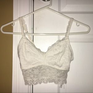 hollister white lace bralette